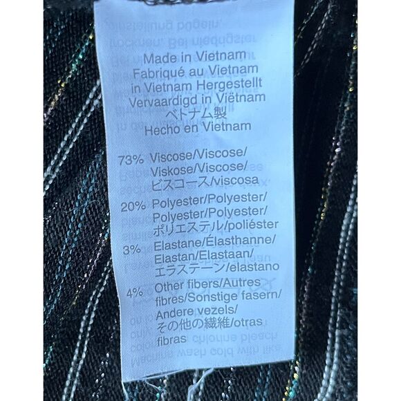 J. Crew Black Metallic Stripe Pullover Turtleneck Sweater Top Women's Size Small - Picture 5 of 10